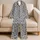 Scattered Black Hearts for Cozy Romantic Evenings and Relaxed Everyday Comfort at Home Satin Pajamas Set - 5