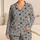 Scattered Black Hearts for Cozy Romantic Evenings and Relaxed Everyday Comfort at Home Satin Pajamas Set - 1