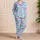Cute Blue and Pink Baby Rabbits for Cozy Lounging and Sweet Gift Giving Satin Pajamas Set - 4