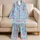Cute Blue and Pink Baby Rabbits for Cozy Lounging and Sweet Gift Giving Satin Pajamas Set - 5