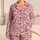 Blush Heart And Eyelash Motifs For Cozy Valentine's Day Lounging Gift For Her Satin Pajamas Set - 1
