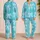 Aqua Polka Dot Bows for Cozy Evenings and Sweet Vintage-Inspired Gift Style at Home Satin Pajamas Set - 2