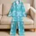 Aqua Polka Dot Bows for Cozy Evenings and Sweet Vintage-Inspired Gift Style at Home Satin Pajamas Set - 5