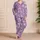 Soft Lavender Crescent Moons and Stars for Cozy Bedtime Calm and Dreamy Evenings Satin Pajamas Set - 4