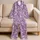 Soft Lavender Crescent Moons and Stars for Cozy Bedtime Calm and Dreamy Evenings Satin Pajamas Set - 5