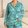 Turquoise Dragonfly and Tie-Dye Motifs for Relaxed Summer Lounging and Gift Giving Satin Pajamas Set - 1