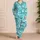 Turquoise Dragonfly and Tie-Dye Motifs for Relaxed Summer Lounging and Gift Giving Satin Pajamas Set - 4