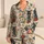Color Block Botanical Cat Portraits for Cozy Evenings and Whimsical Gift Giving at Home Satin Pajamas Set - 1