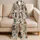 Color Block Botanical Cat Portraits for Cozy Evenings and Whimsical Gift Giving at Home Satin Pajamas Set - 5