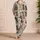 Color Block Botanical Cat Portraits for Cozy Evenings and Whimsical Gift Giving at Home Satin Pajamas Set - 4