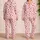 Blush Pink Stripes and Crimson Hearts for Romantic Valentine's Day Gifting and Cozy Nights Satin Pajamas Set - 2