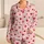 Blush Pink Stripes and Crimson Hearts for Romantic Valentine's Day Gifting and Cozy Nights Satin Pajamas Set - 1