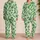 Cucumbers And Leafy Greens For Fresh, Cozy Home Evenings And Relaxed Everyday Comfort Satin Pajamas Set - 2