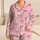 Pink 67 Stripes and Ribbon Bows for Cozy Weekend Lounging and Sweet Gift Giving Style Satin Pajamas Set - 1