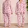 Pink 67 Stripes and Ribbon Bows for Cozy Weekend Lounging and Sweet Gift Giving Style Satin Pajamas Set - 2
