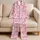 Pink 67 Stripes and Ribbon Bows for Cozy Weekend Lounging and Sweet Gift Giving Style Satin Pajamas Set - 5