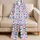 Pink Hearts And Blue Protective Eyes For A Playful Valentine's Day Gift Satin Pajamas Set - 5