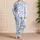 Blue Mermaid Ocean Motifs for Dreamy Coastal Evenings and Relaxed Summer Nights Satin Pajamas Set - 4