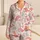 Coral Whale and Dolphin Ocean Motifs for Cozy Coastal Evenings and Valentine Gifting Satin Pajamas Set - 1