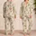 Watercolor Bunny Carrot Tulip Springtime Garden for Cozy Easter Mornings Satin Pajamas Set - 2