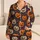 Jack-O'-Lantern Pumpkins and Stars for Cozy Halloween Nights and Autumn Lounging Satin Pajamas Set - 1