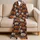 Jack-O'-Lantern Pumpkins and Stars for Cozy Halloween Nights and Autumn Lounging Satin Pajamas Set - 5