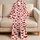 Crimson Heart Scatter for Romantic Valentine's Day Lounging and Cozy Evenings Satin Pajamas Set - 5