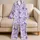 Lavender Butterflies and Celestial Accents for Dreamy Evenings and Relaxed Lounging Satin Pajamas Set - 5