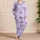 Lavender Butterflies and Celestial Accents for Dreamy Evenings and Relaxed Lounging Satin Pajamas Set - 4