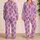 Blue Drink Cans With Pink Bows And Hearts For Cozy Giftable Lounging Satin Pajamas Set - 2