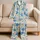 Sea Turtle And Seaweed Coastal Motif For Relaxing Summer Evenings By The Shore Satin Pajamas Set - 5