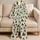 Watercolor Evergreen Trees and Rust Bows for Cozy Christmas Holiday Evenings at Home Satin Pajamas Set - 5
