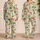 Tropical Mango, Palm And Hibiscus Motifs For Sunny Vacation Lounging And Getaways Satin Pajamas Set - 2