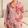 Cute Red Shrimp and Hearts for Playful Coastal Lounging and Relaxed Evenings Satin Pajamas Set - 1