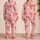 Cute Red Shrimp and Hearts for Playful Coastal Lounging and Relaxed Evenings Satin Pajamas Set - 2