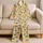 Golden Strawberry Motifs for Sweet Summer Lounging and Cozy Weekend Morning Gifts Satin Pajamas Set - 5