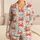 Coral Crab and Blue Tide Motifs for Breezy Coastal Getaways and Beachside Relaxation Satin Pajamas Set - 1