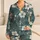 White Hibiscus and Teal Palm Leaves for Relaxed Tropical Island Holiday Escapes Satin Pajamas Set - 1