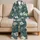 White Hibiscus and Teal Palm Leaves for Relaxed Tropical Island Holiday Escapes Satin Pajamas Set - 5