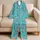 Coral Flamingos on Turquoise for Tropical Getaways and Easy Summer Lounging Satin Pajamas Set - 5