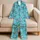 Playful Harbor Seals on Aqua Waves for Relaxed Coastal Weekends and Summer Getaways Satin Pajamas Set - 5