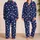 Navy Red and White Five-Point Stars for Coastal Holiday Lounging and Summer Evenings Satin Pajamas Set - 2