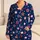 Navy Red and White Five-Point Stars for Coastal Holiday Lounging and Summer Evenings Satin Pajamas Set - 1