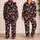 Pink Flamingos on Midnight Black for Tropical Getaways and Relaxed Summer Evenings Satin Pajamas Set - 2