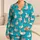 Turquoise Duck Motif with Orange Bills for Relaxed Summer Lounging and Beach Getaways Satin Pajamas Set - 1