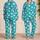 Turquoise Duck Motif with Orange Bills for Relaxed Summer Lounging and Beach Getaways Satin Pajamas Set - 2