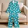 Turquoise Duck Motif with Orange Bills for Relaxed Summer Lounging and Beach Getaways Satin Pajamas Set - 5