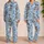 Blue Schnauzer and Wildflower Artwork for Cozy Nights and Relaxed Weekends Satin Pajamas Set - 2