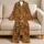 Majestic Tiger Faces in Amber Jungle Tones for Bold Coastal Getaways and Relaxed Lounging Satin Pajamas Set - 5