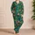 Tropical Palm Leaves And Hibiscus For Relaxed Summer Getaways Satin Pajamas Set - 4